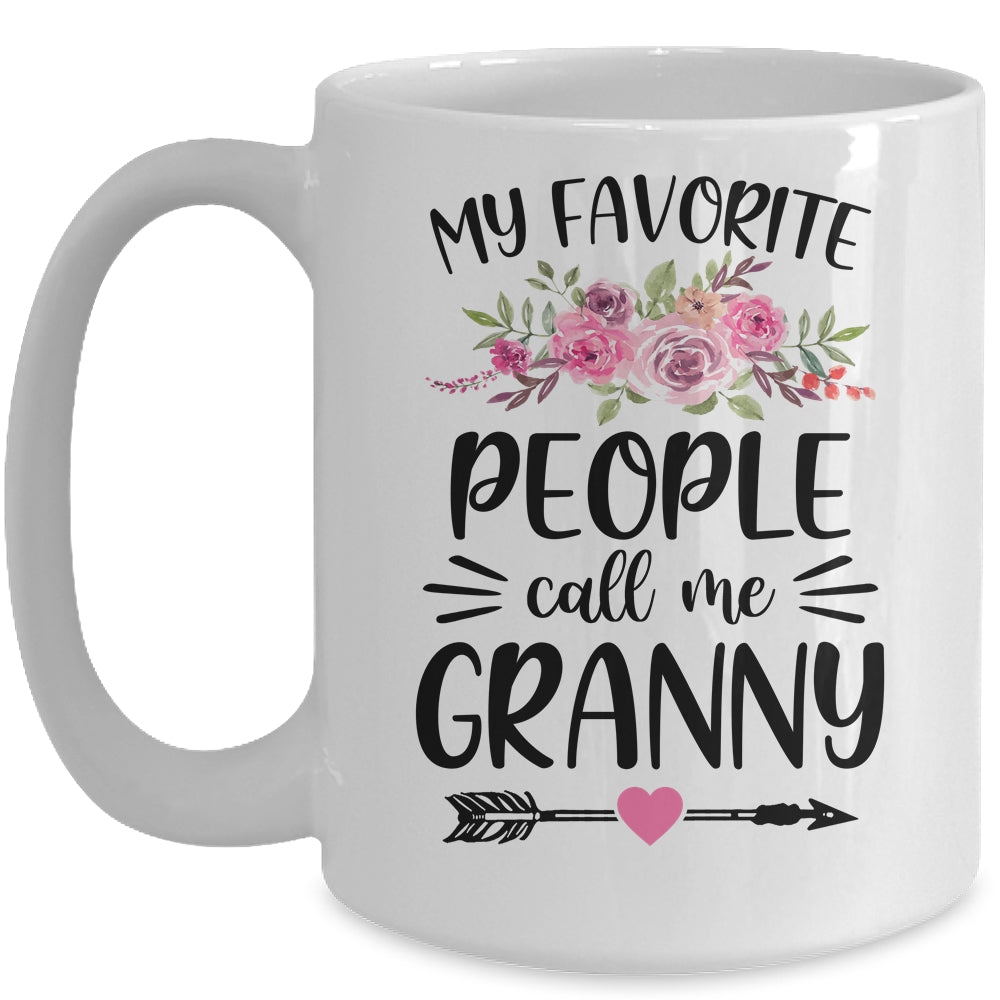 My Favorite People Call Me Granny Mother's Day Floral Mug | siriusteestore