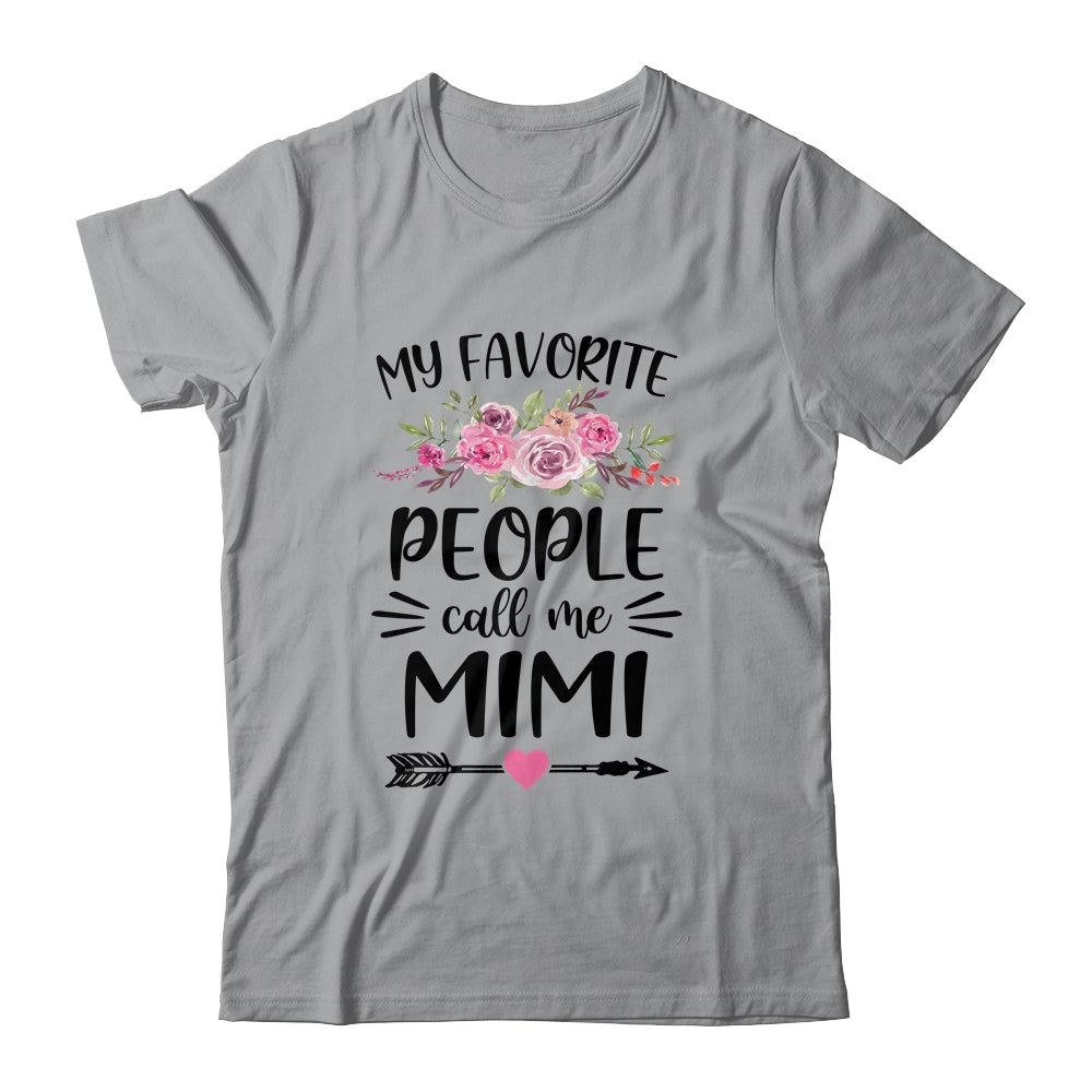 My Favorite People Call Me Mimi Mother's Day Floral Shirt & Tank Top | siriusteestore