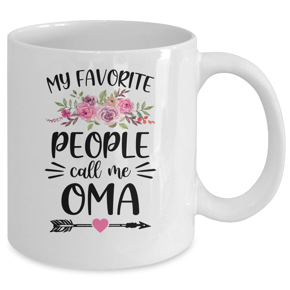 My Favorite People Call Me Oma Mother's Day Floral Mug | siriusteestore