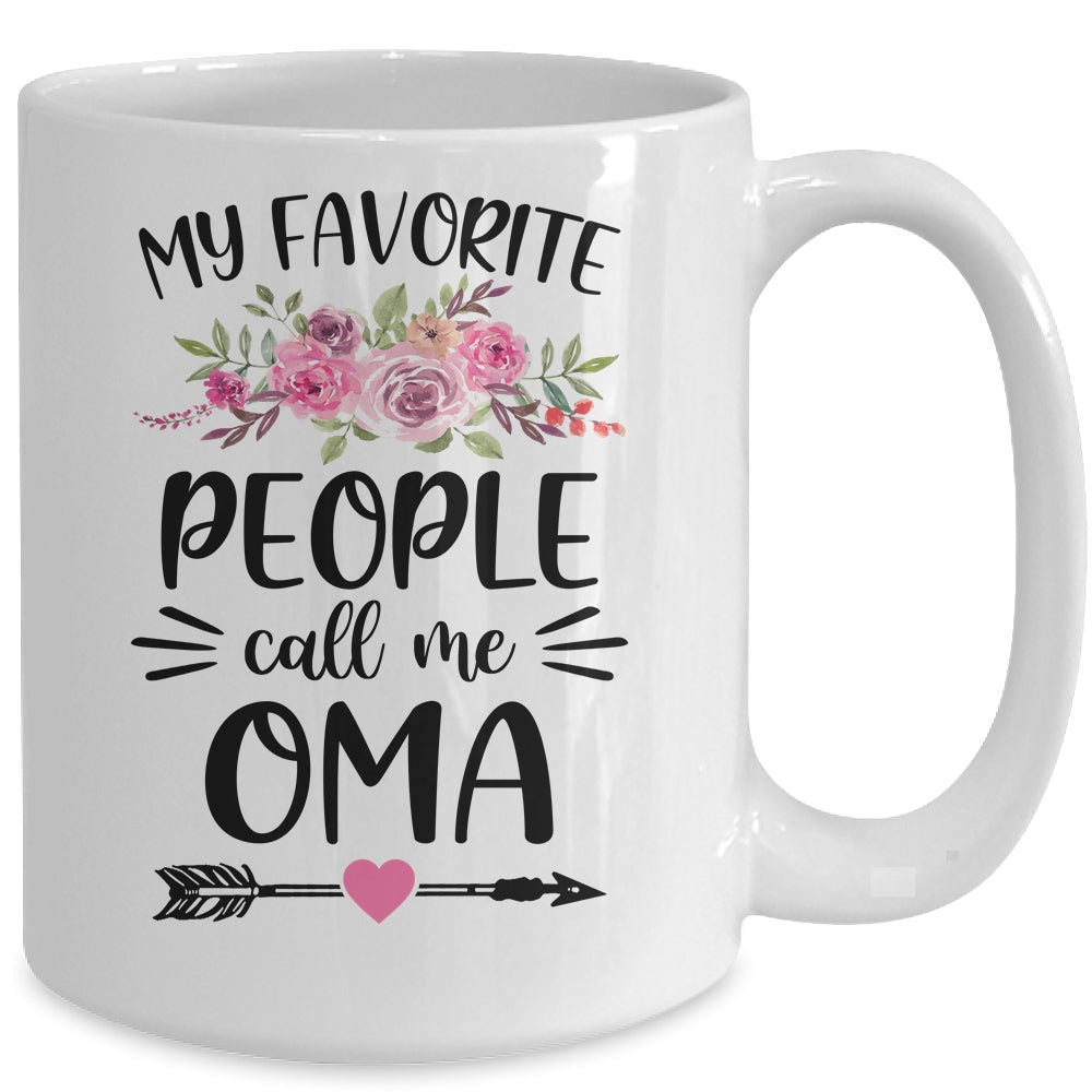 My Favorite People Call Me Oma Mother's Day Floral Mug | siriusteestore