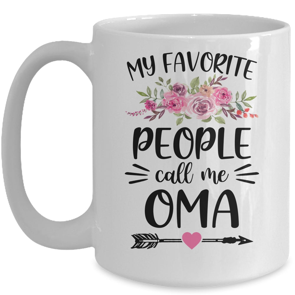 My Favorite People Call Me Oma Mother's Day Floral Mug | siriusteestore