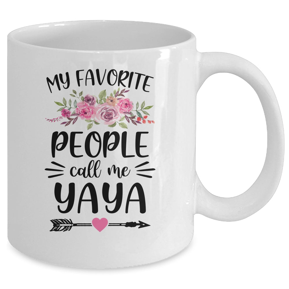 My Favorite People Call Me Yaya Mother's Day Floral Mug | siriusteestore