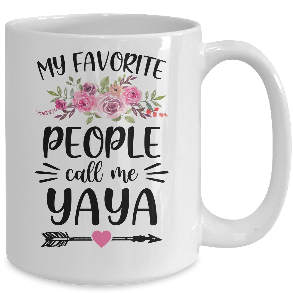 My Favorite People Call Me Yaya Mother's Day Floral Mug | siriusteestore