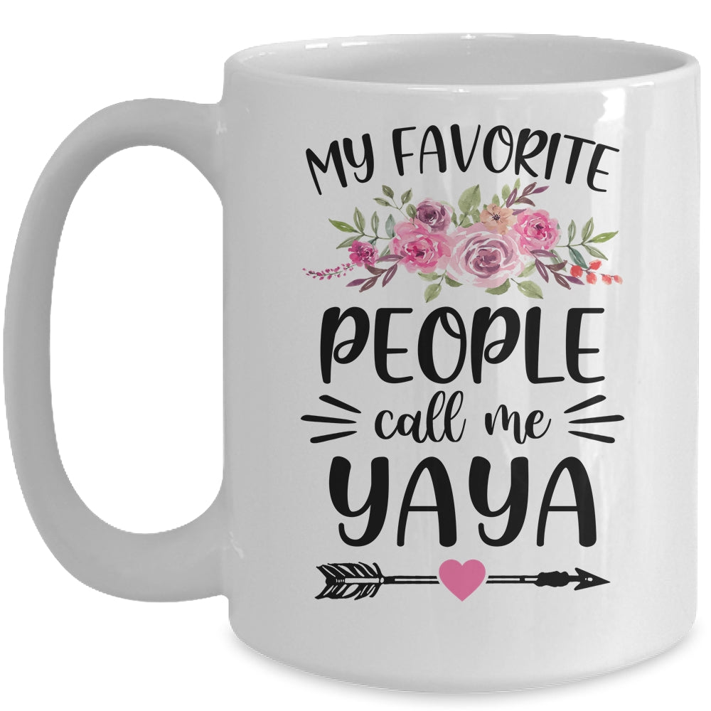 My Favorite People Call Me Yaya Mother's Day Floral Mug | siriusteestore