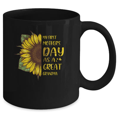 My First Mothers Day As Great Grandma Sunflower Mug | siriusteestore