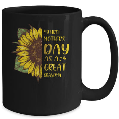 My First Mothers Day As Great Grandma Sunflower Mug | siriusteestore