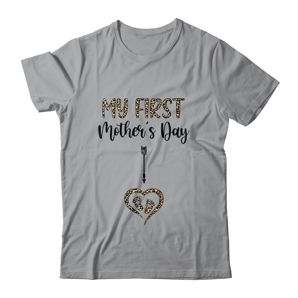 My First Mothers Day Mom Leopard Pregnancy Announcement Shirt & Tank Top | siriusteestore