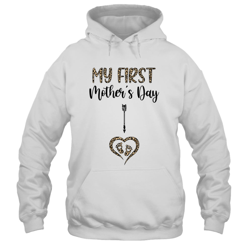My First Mothers Day Mom Leopard Pregnancy Announcement Shirt & Tank Top | siriusteestore