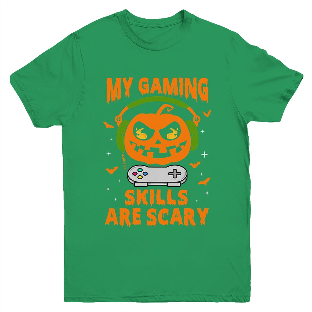 My Gaming Skills Are Scary Halloween For Gamer Funny Youth Shirt | siriusteestore