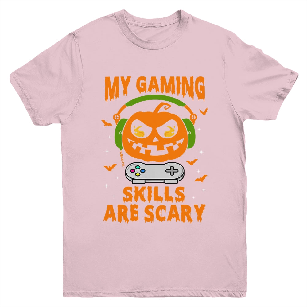 My Gaming Skills Are Scary Halloween For Gamer Funny Youth Shirt | siriusteestore
