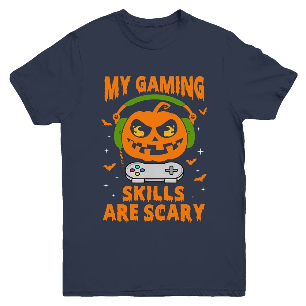 My Gaming Skills Are Scary Halloween For Gamer Funny Youth Shirt | siriusteestore