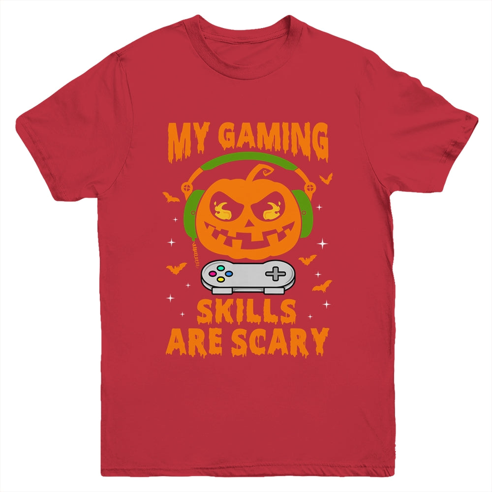 My Gaming Skills Are Scary Halloween For Gamer Funny Youth Shirt | siriusteestore