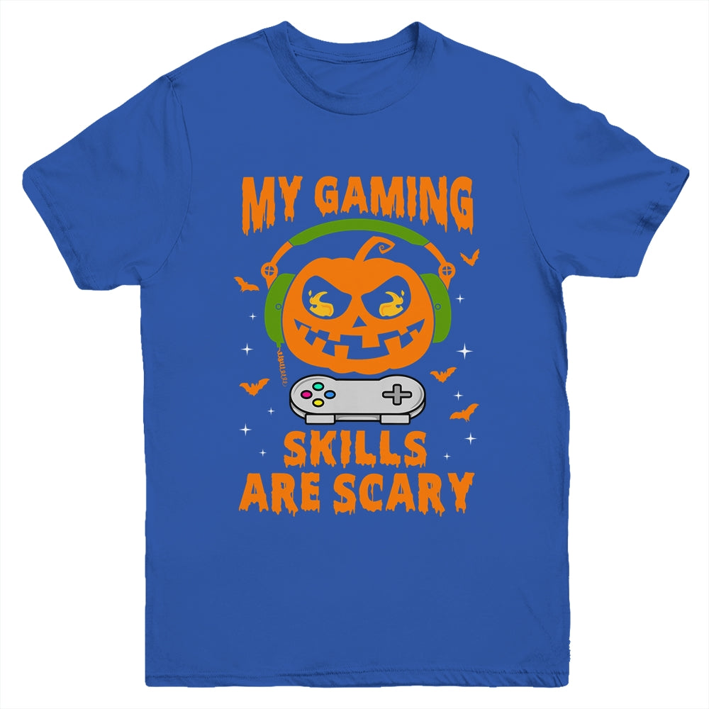 My Gaming Skills Are Scary Halloween For Gamer Funny Youth Shirt | siriusteestore