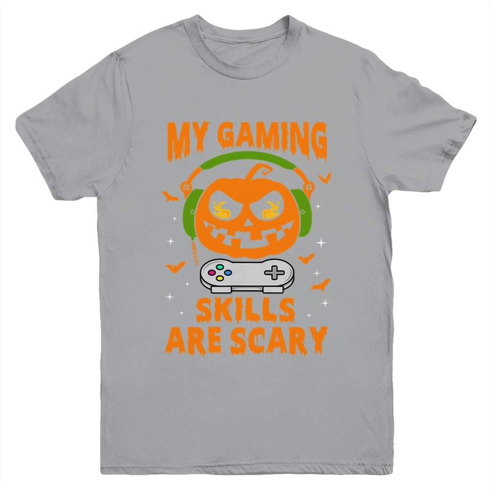 My Gaming Skills Are Scary Halloween For Gamer Funny Youth Shirt | siriusteestore