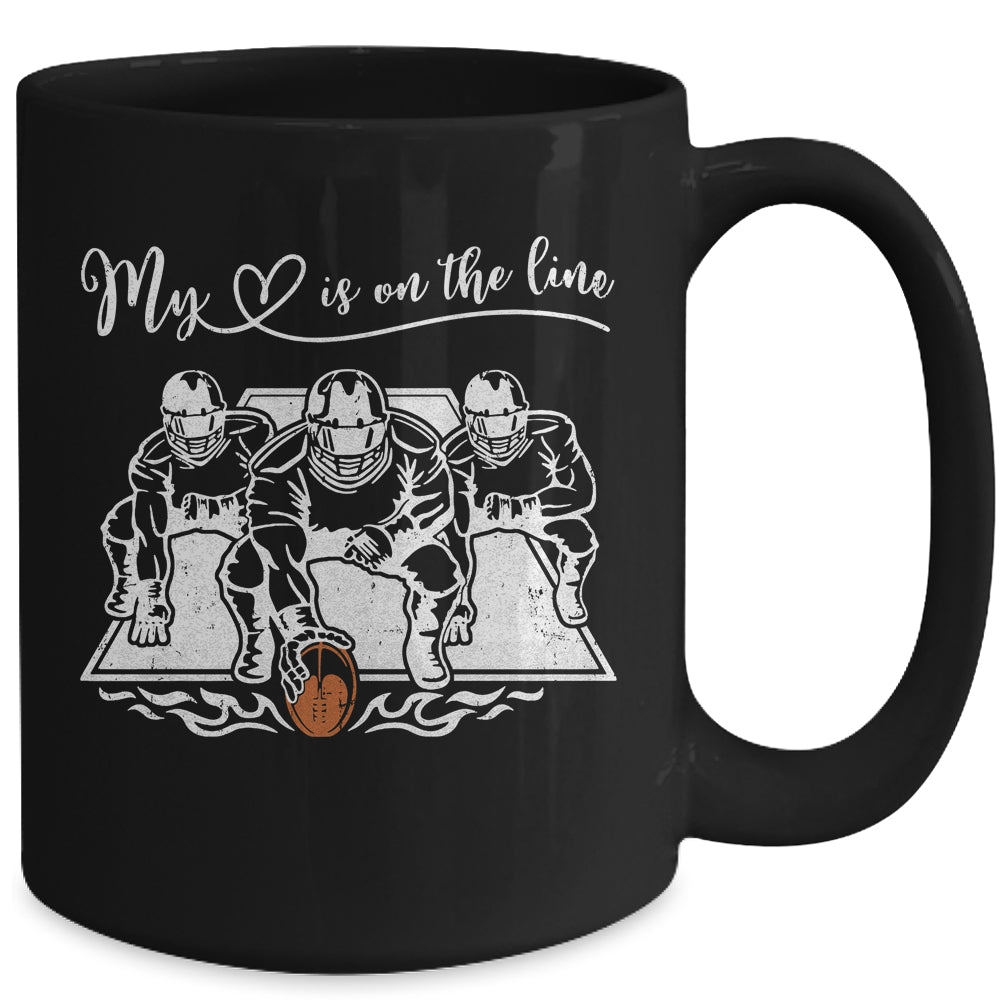 My Heart Is On The Line Offensive Lineman Football Mug | siriusteestore