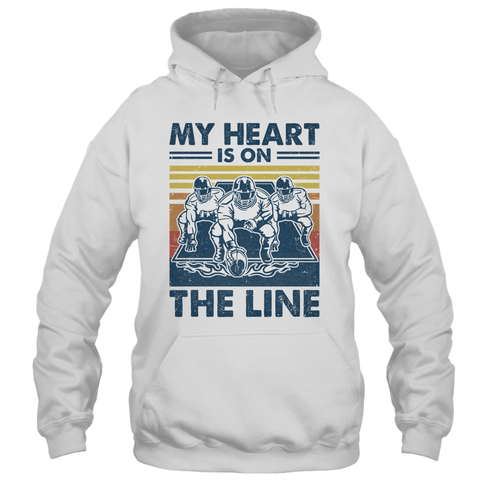 My Heart Is On The Line Offensive Lineman Vintage Football Shirt & Tank Top | siriusteestore