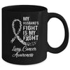 My Husbands Fight Is My Fight Lung Cancer Awareness Mug | siriusteestore