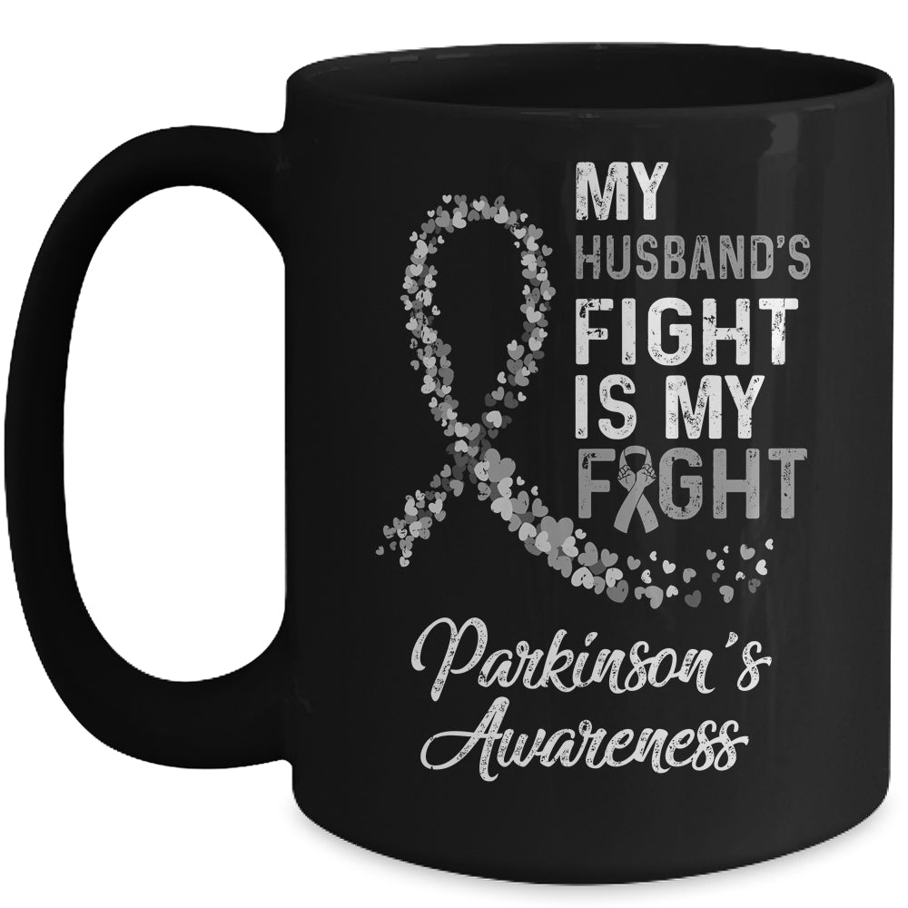 My Husbands Fight Is My Fight Parkinson's Cancer Awareness Mug | siriusteestore