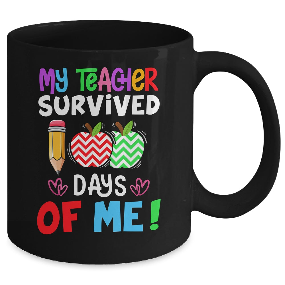 My Teacher Survived 100 Days Of Me Funny School Mug | siriusteestore