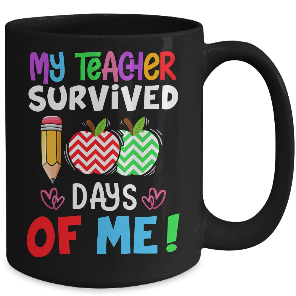 My Teacher Survived 100 Days Of Me Funny School Mug | siriusteestore