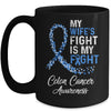 My Wifes Fight Is My Fight Colon Cancer Awareness Mug | siriusteestore