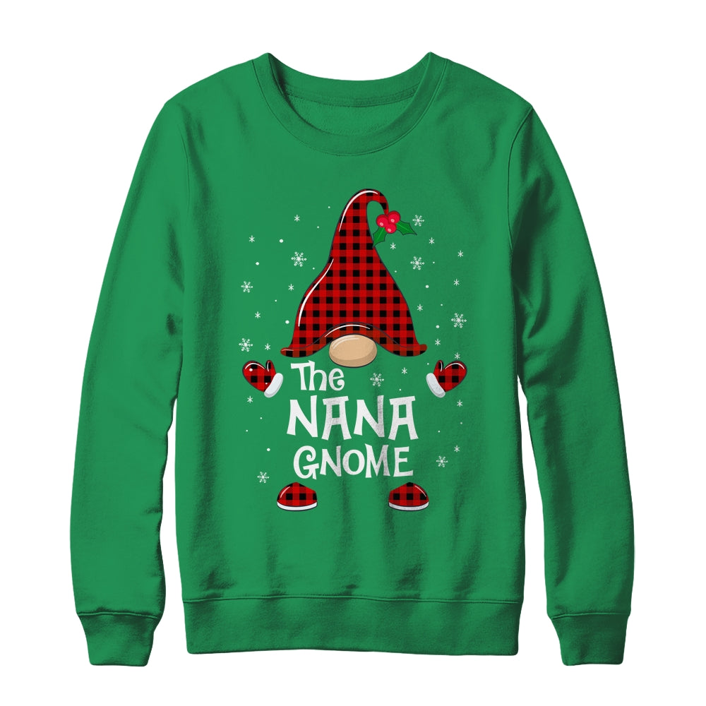 Nana Gnome Buffalo Plaid Matching Christmas Pajama Gift Shirt & Sweatshirt | siriusteestore