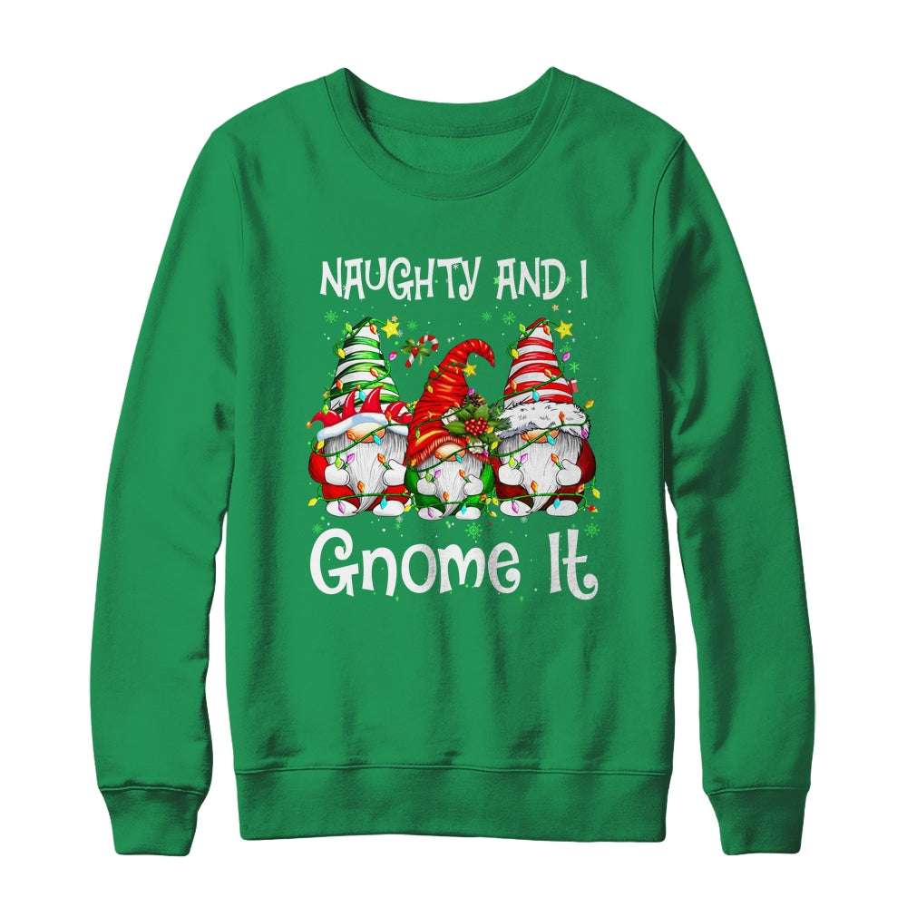 Naughty And I Gnome It Christmas Gnomes Funny Xmas Shirt & Sweatshirt | siriusteestore