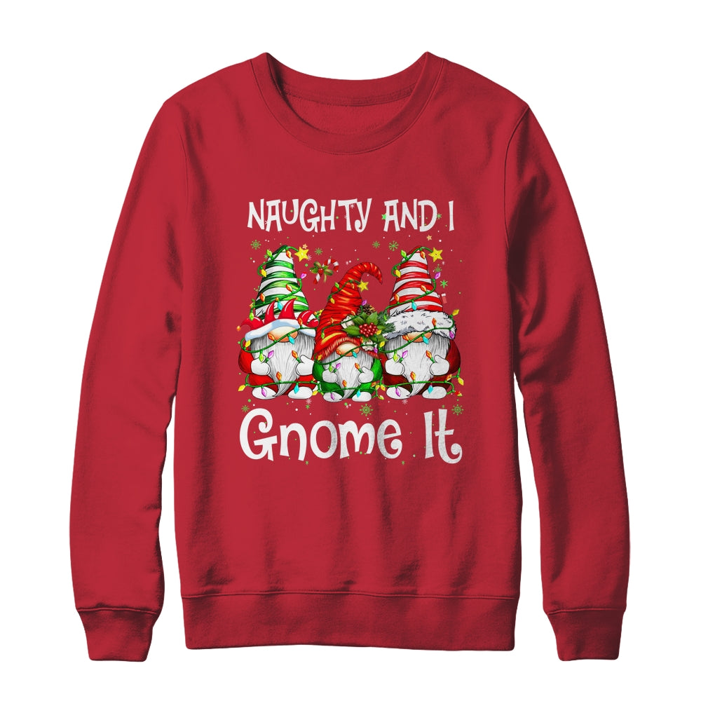 Naughty And I Gnome It Christmas Gnomes Funny Xmas Shirt & Sweatshirt | siriusteestore