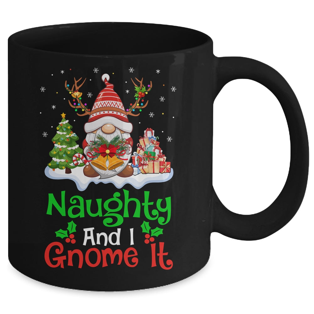 Naughty And I Gnome It Funny Gnome Christmas Family Mug | siriusteestore