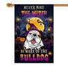 Never Mind The Witch Beware Of The Bulldog Flag Funny Halloween For Dog Lovers | siriusteestore