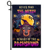 Never Mind The Witch Beware Of The Dachshund Flag Funny Halloween For Dog Lovers | siriusteestore