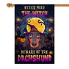 Never Mind The Witch Beware Of The Dachshund Flag Funny Halloween For Dog Lovers | siriusteestore