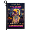 Never Mind The Witch Beware Of The German Shepherd Flag Funny Halloween For Dog Lovers | siriusteestore
