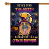 Never Mind The Witch Beware Of The German Shepherd Flag Funny Halloween For Dog Lovers | siriusteestore