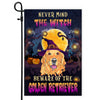 Never Mind The Witch Beware Of The Golden Retriever Flag Funny Halloween For Dog Lovers | siriusteestore
