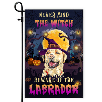Never Mind The Witch Beware Of The Labrador Flag Funny Halloween For Dog Lovers | siriusteestore