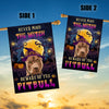 Never Mind The Witch Beware Of The Pitbull Flag Funny Halloween For Dog Lovers | siriusteestore