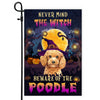 Never Mind The Witch Beware Of The Poodle Flag Funny Halloween For Dog Lovers | siriusteestore
