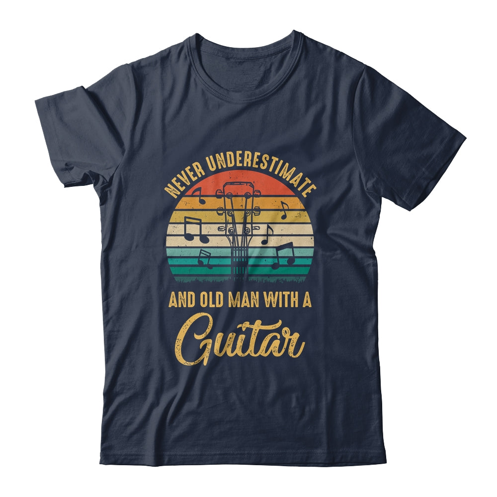 Never Underestimate An Old Man With A Guitar Player Vintage Shirt & Hoodie | siriusteestore