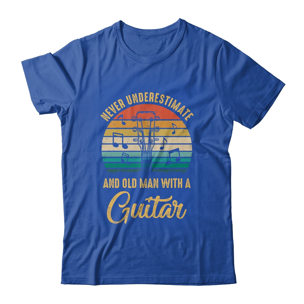 Never Underestimate An Old Man With A Guitar Player Vintage Shirt & Hoodie | siriusteestore