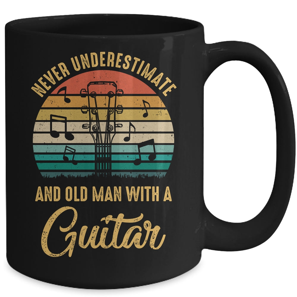 Never Underestimate An Old Man With A Guitar Player Vintage Mug | siriusteestore