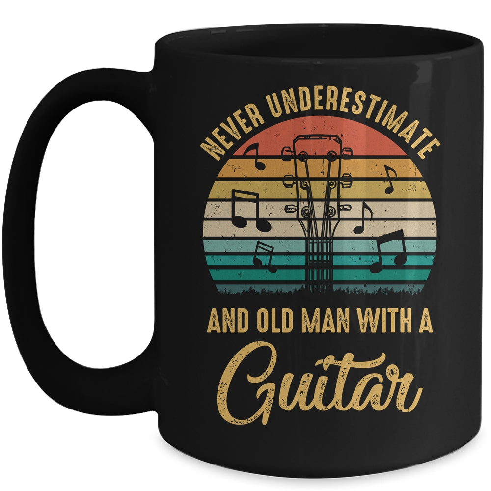 Never Underestimate An Old Man With A Guitar Player Vintage Mug | siriusteestore