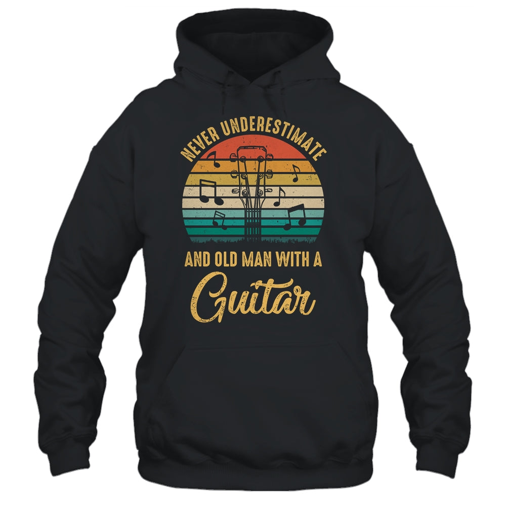 Never Underestimate An Old Man With A Guitar Player Vintage Shirt & Hoodie | siriusteestore
