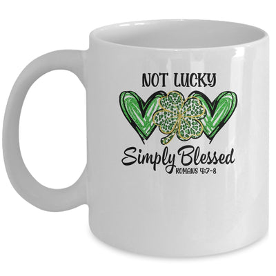 Not Lucky Just Blessed Leopard Shamrock St Patrick Day Irish Mug | siriusteestore