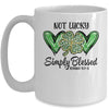 Not Lucky Just Blessed Leopard Shamrock St Patrick Day Irish Mug | siriusteestore