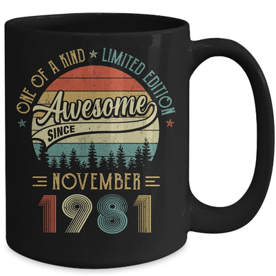 November 1981 Vintage 40 Years Old Retro 40th Birthday Gift Mug | siriusteestore