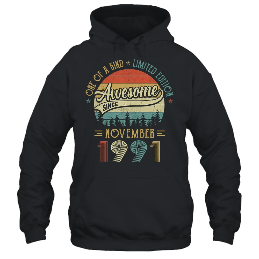 November 1991 Vintage 30 Years Old Retro 30th Birthday Gift Shirt & Hoodie | siriusteestore
