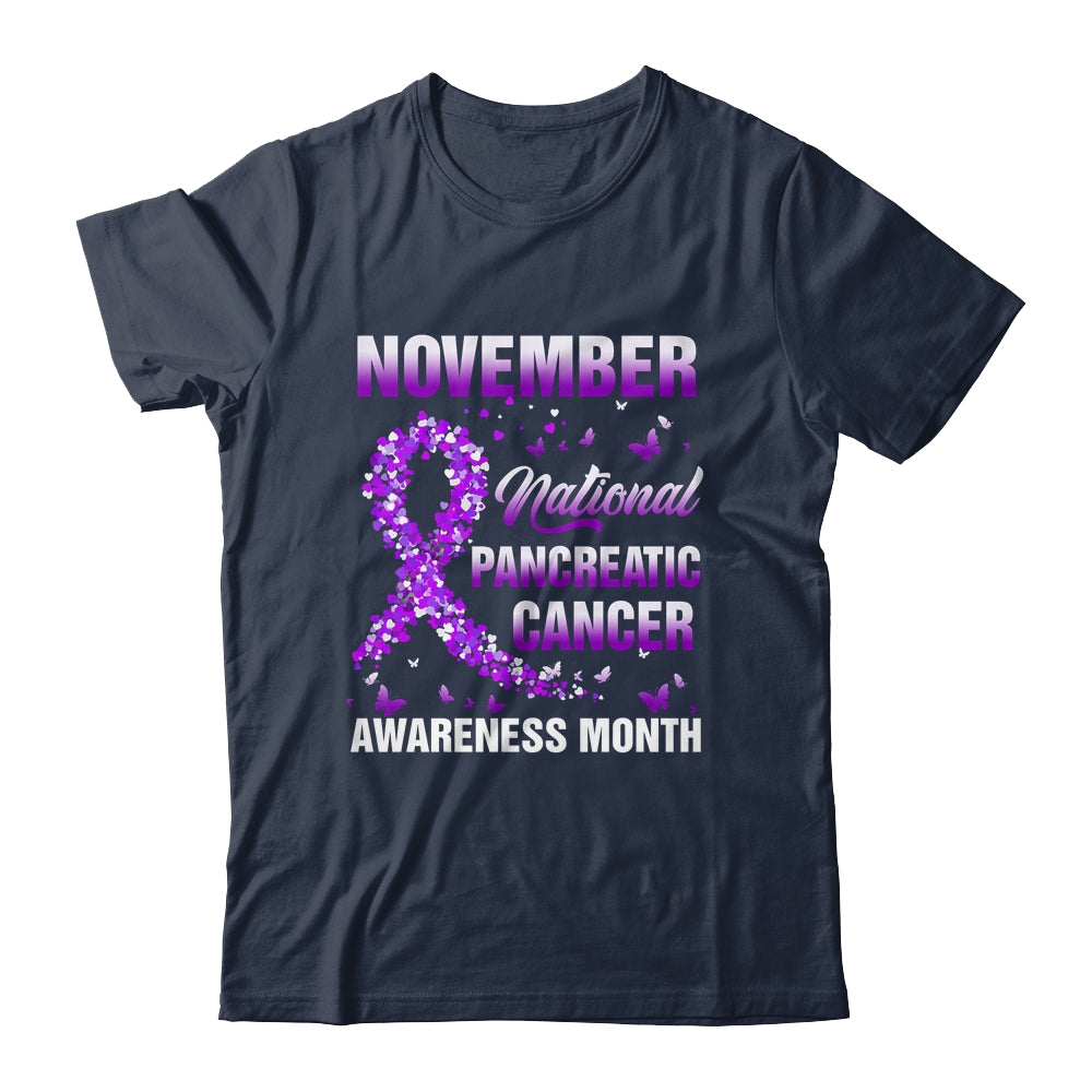 November Purple Ribbon Pancreatic Cancer Awareness Month Shirt & Hoodie | siriusteestore