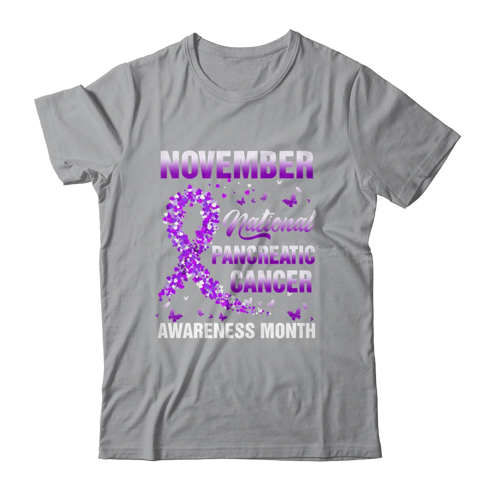 November Purple Ribbon Pancreatic Cancer Awareness Month Shirt & Hoodie | siriusteestore