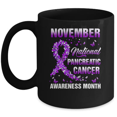 November Purple Ribbon Pancreatic Cancer Awareness Month Mug | siriusteestore
